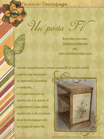 Porta TV con decoupage e craquele